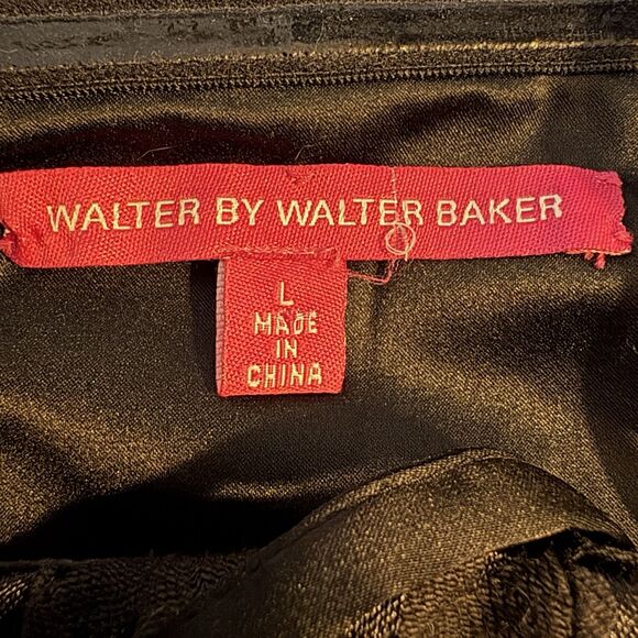 Walter Baker Black Floral Sheath Dress Womens L Cocktail Party Gothcore - Picture 5 of 10